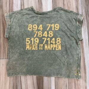 NWT MAP Cropped Tee-> POWER ON A TEE